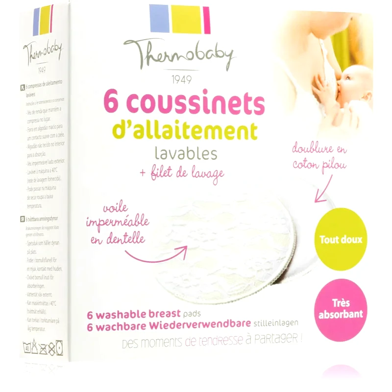 Thermobaby Thermobaby Breastfeeding υφασμάτινα επιθέματα στήθους 6 τμχ