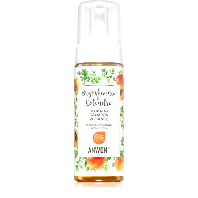 Anwen Anwen Peach & Coriander καθαριστικός αφρός για ξηρό και ευαίσθητο δέρμα της κεφλής 170 μλ