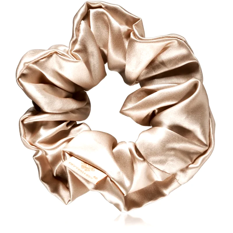 Crystallove Crystallove Silk Scrunchie μεταξωτό λαστιχάκι για τα μαλλιά Gold 1 τμχ