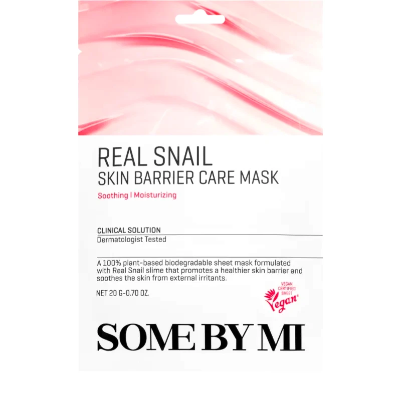 Some By Mi Some By Mi Clinical Solution Snail Skin Barrier Care Mask υφασμάτινη μάσκα ενίσχυσης για αναγέννηση και ανανέωση επιδερμίδας 20 γρ