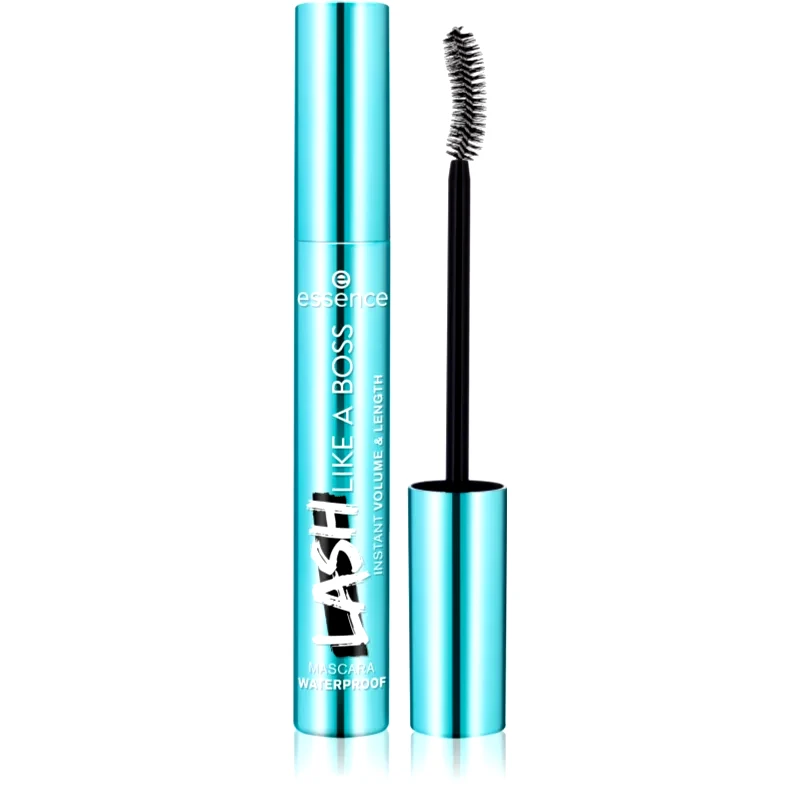 essence essence Lash Like a Boss μάσκαρα για επιμήκυνση και γεμάτες βλεφαρίδες αδιάβροχο απόχρωση Black 9,5 ml