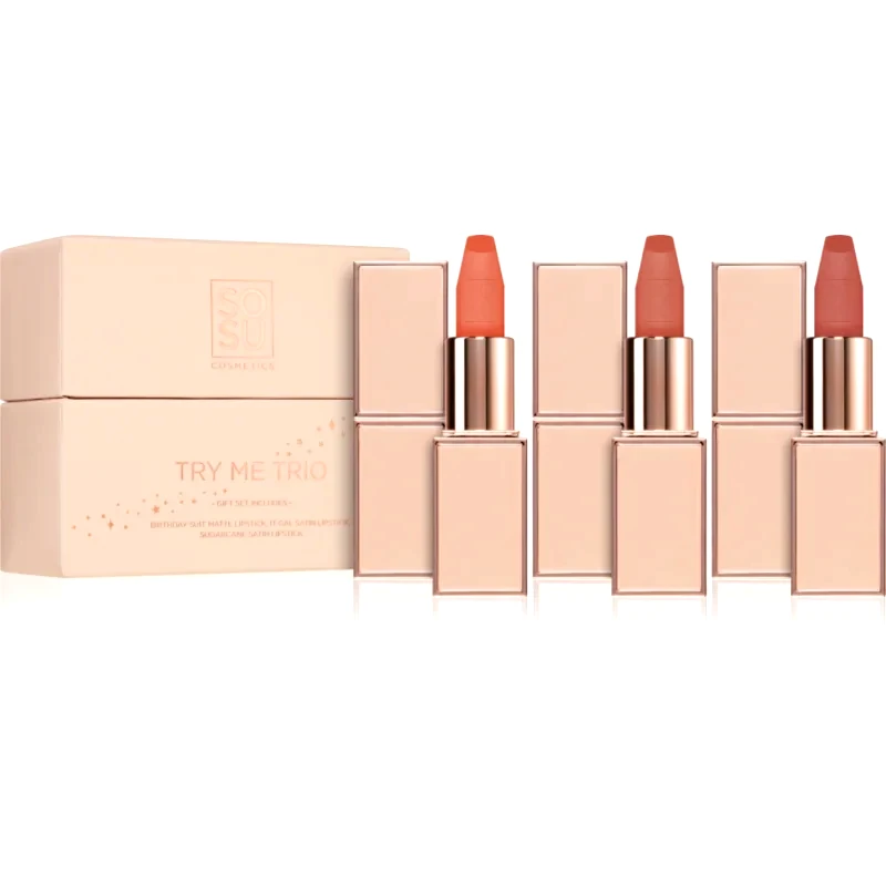 SOSU Cosmetics SOSU Cosmetics Try Me Trio Σετ κραγιόν