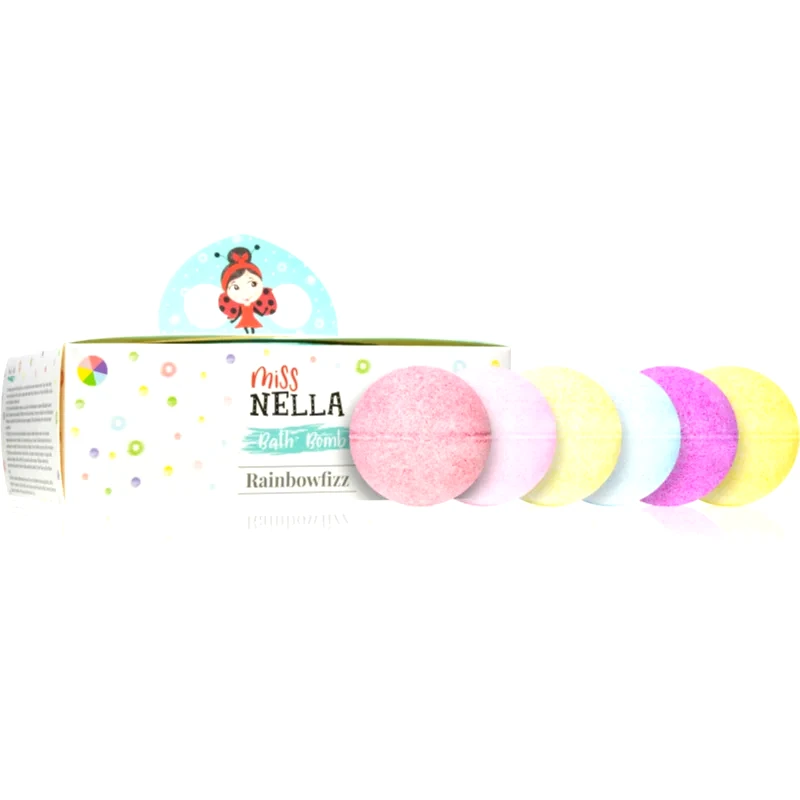 Miss Nella Miss Nella Rainbowfizz αφρώδης μπάλα τια το μπάνιο για παιδιά από 3 ετών 6 τμχ