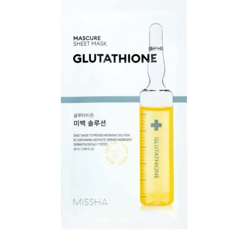 Missha Missha Mascure Glutathione λαμπρυντική υφασμάτινη μάσκα λάμψης 28 ml