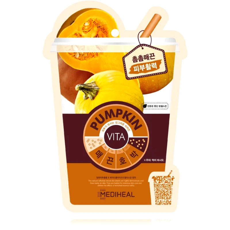 MEDIHEAL MEDIHEAL Vita Mask Pumpkin υφασμάτινη μάσκα θρέψης με λιφτινγκ αποτελέσματα 20 ml