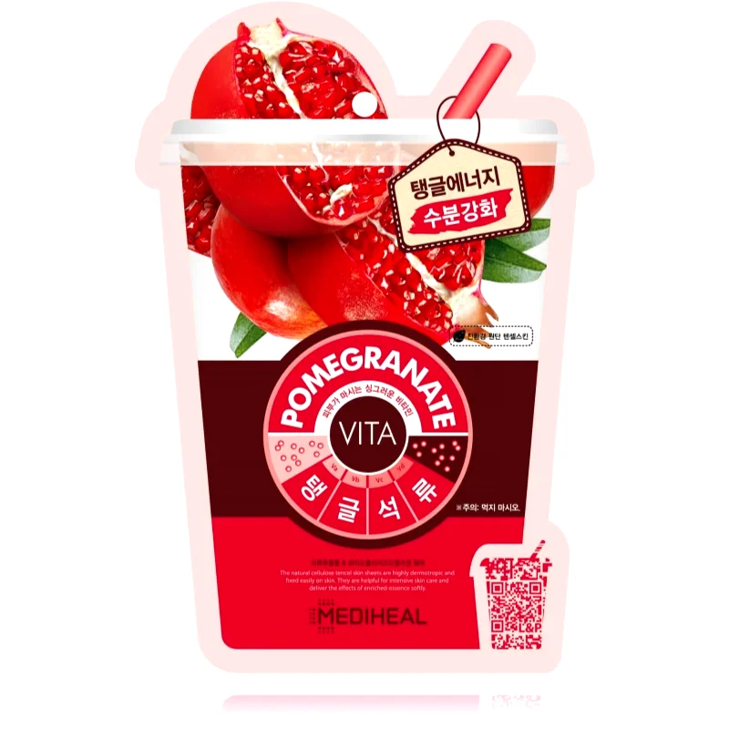 MEDIHEAL MEDIHEAL Vita Mask Pomegranate υφασμάτινη μάσκα ενυδάτωσης με κολαγόνο 20 ml