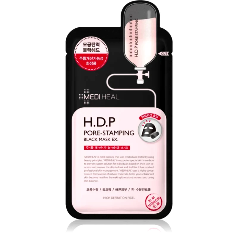 MEDIHEAL MEDIHEAL Black Mask H.D.P Pore-Stamping φύλλο μάσκας για σύσφιξη πόρων 25 ml