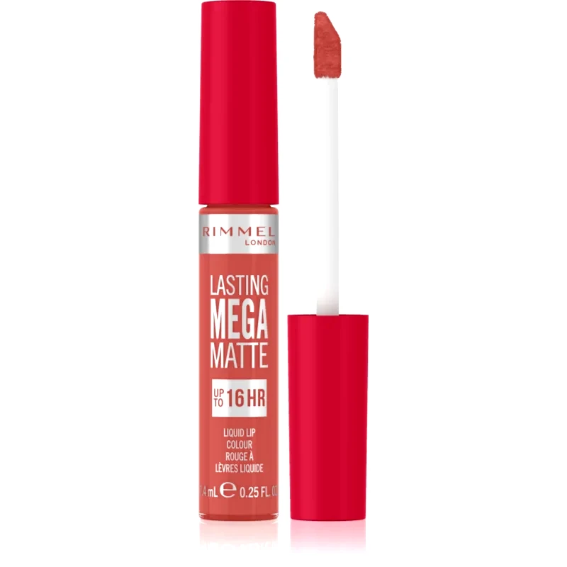 Rimmel Rimmel Lasting Mega Matte Υγρό ματ κραγιόν 16 ώρες απόχρωση Coral Sass 7,4 ml