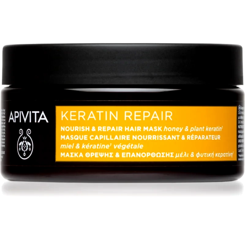 Apivita Apivita Keratin Repair Nourish Repair Hair Mask Αναπληρωτική μάσκα για κατεστραμμένα μαλλιά με κερατίνη 200 ml
