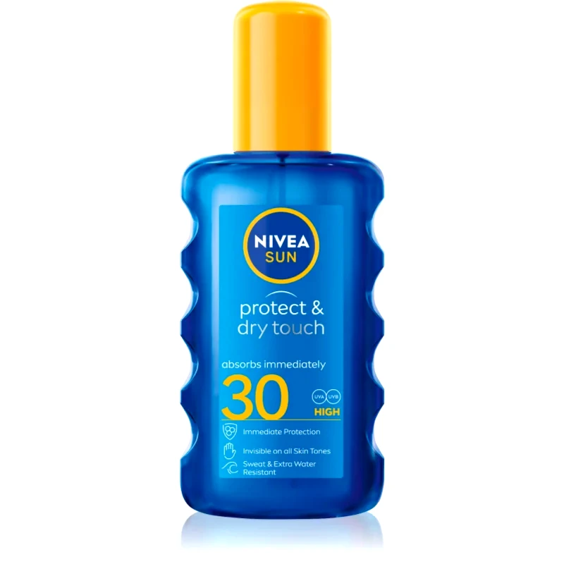 Nivea NIVEA SUN Protect & Dry Touch αόρατο αντηλιακό σπρέι SPF 30 200 ml