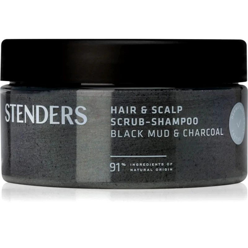 STENDERS STENDERS Black Mud & Charcoal καθαριστική απολέπιση για μαλλιά και το δέρμα του τριχωτού της κεφαλής 300 γρ