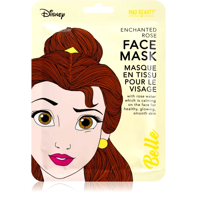 Mad Beauty Mad Beauty Disney Princess Belle καταπραϋντική υφασμάτινη μάσκα με εκχυλίσματα απο άγρια τριαντάφυλλα 25 ml