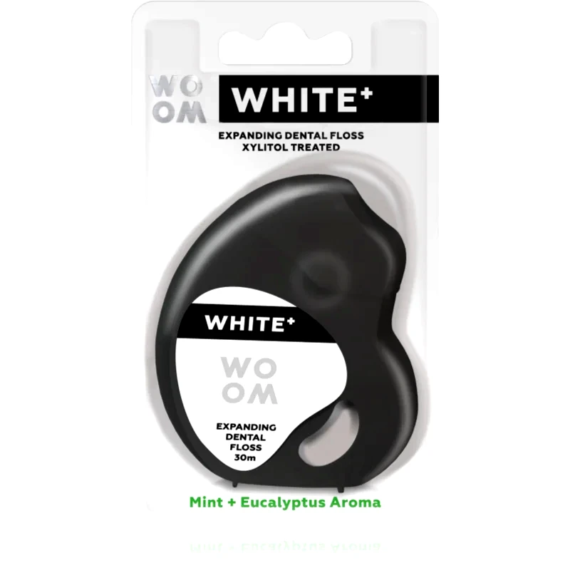 WOOM WOOM White+ Dental Floss κέρινο οδοντικό νήμα 30 μ
