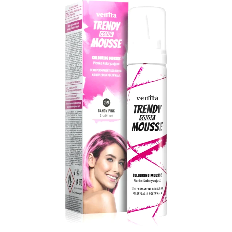 Venita Venita Trendy Color Mousse αφρός βαφής χωρίς αμμωνία απόχρωση No. 30 - Candy Pink 75 ml
