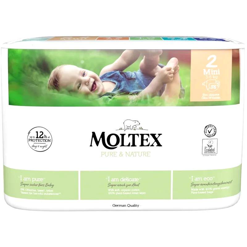Moltex Moltex Pure & Nature Mini Size 2 πάνες μιας χρήσης ECO 3-6 kg 38 τμχ