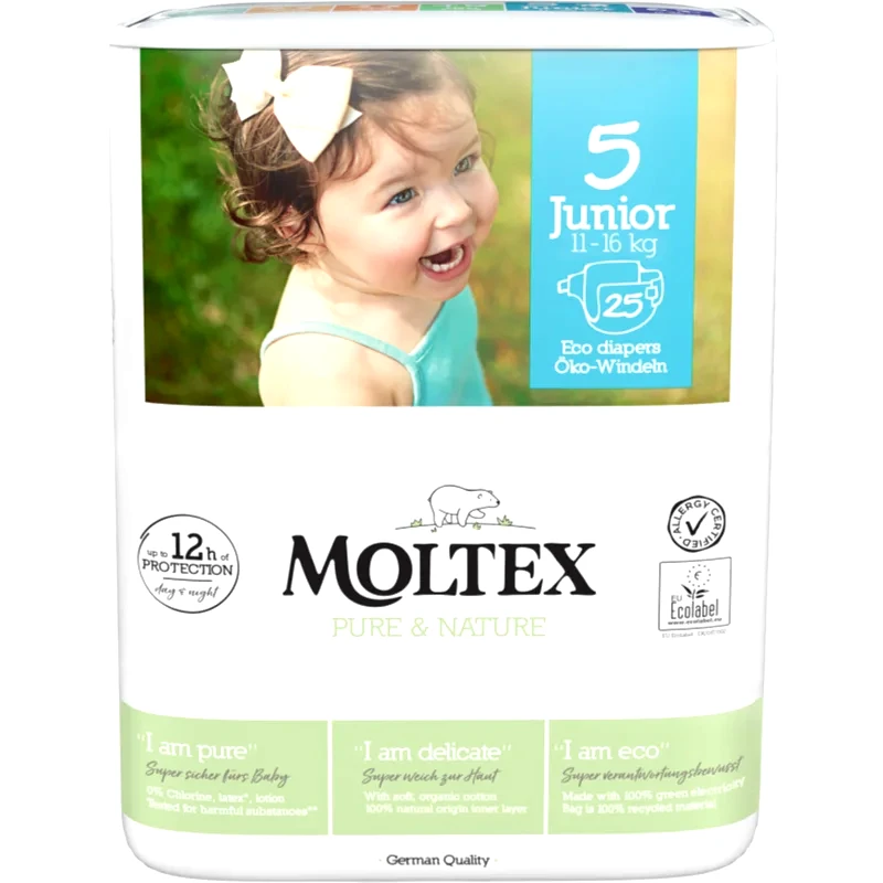 Moltex Moltex Pure & Nature Junior Size 5 πάνες μιας χρήσης ECO 11-16 kg 25 τμχ