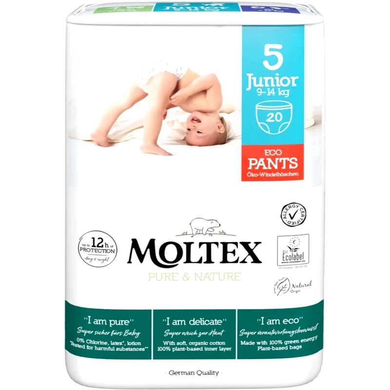 Moltex Moltex Pure & Nature Junior Size 5 πάνα - βρακάκι μιας χρήσης 9-14 kg 20 τμχ