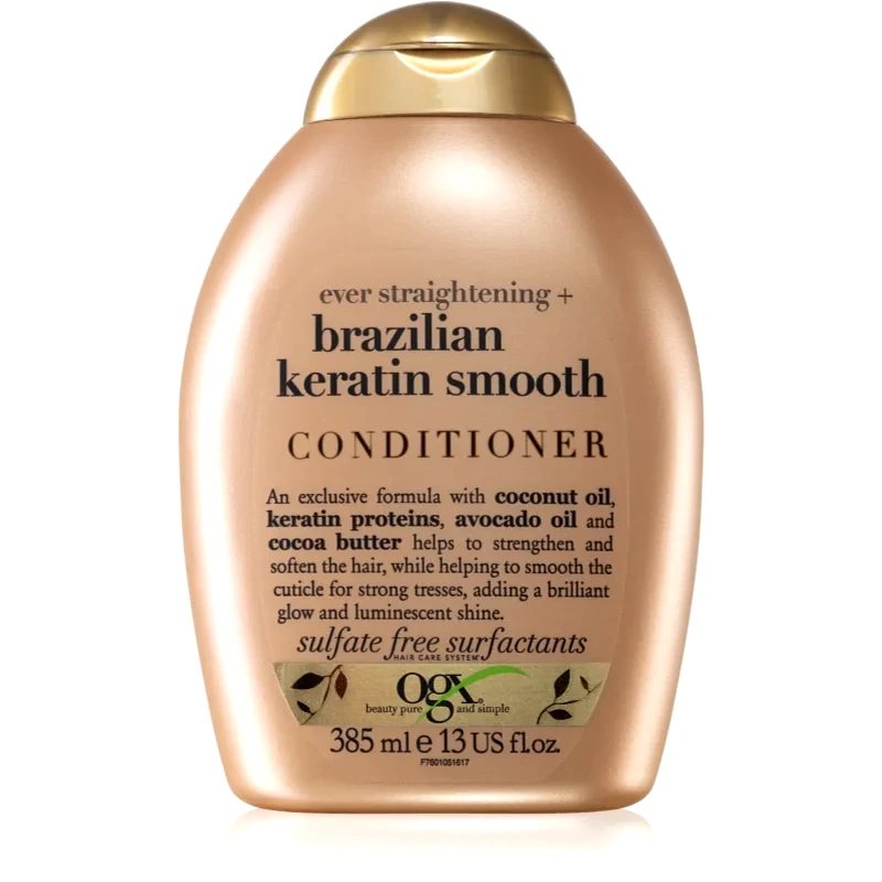 OGX OGX Brazilian Keratin Smooth λειαντικό μαλακτικό Για λάμψη και απαλότητα μαλλιών 385 ml