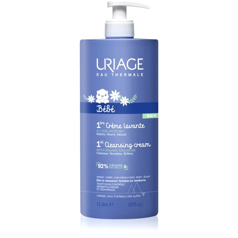 Uriage Uriage Bébé 1st Cleansing Cream απαλή καθαριστική κρέμα για παιδιά από τη γέννηση 1000 ml
