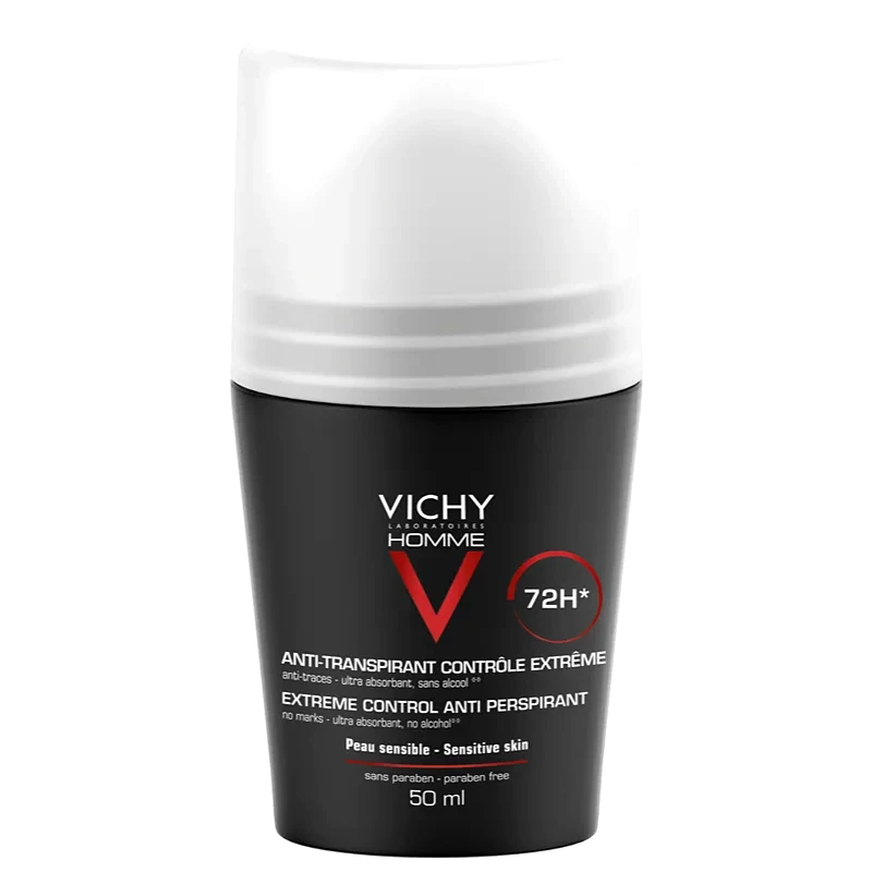Vichy Vichy Homme Deodorant αντιιδρωτικό ρολλ-ον για την αντιμετώπιση της υπερβολικής εφίδρωσης 72h 50 ml