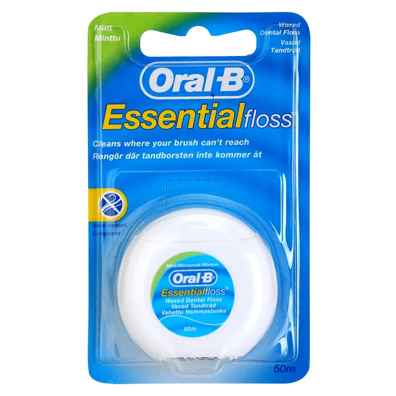 Oral B Oral B Essential Floss κέρινο οδοντικό νήμα με γεύση δυόσμου 50 μ