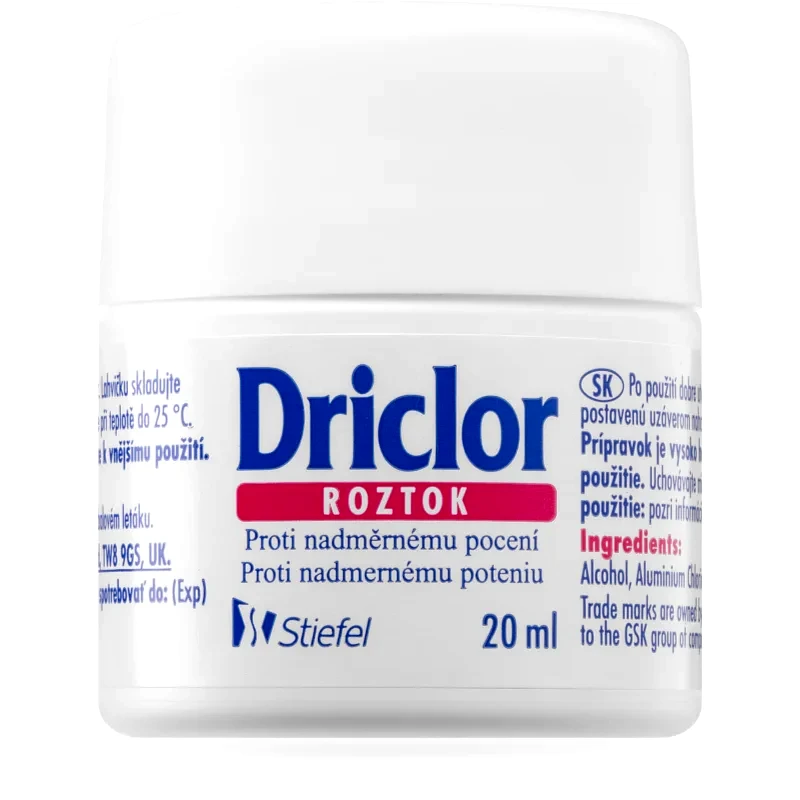 Driclor Driclor Solution αντιιδρωτικό ρολλ-ον για την αντιμετώπιση της υπερβολικής εφίδρωσης 20 ml