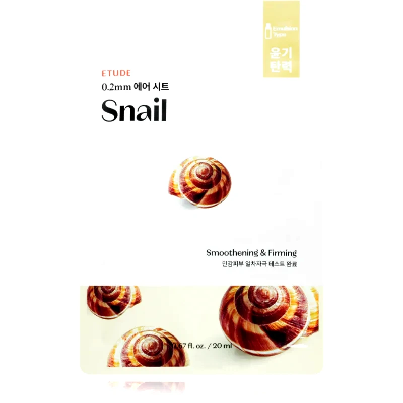 ETUDE ETUDE 0.2 Therapy Air Mask Snail λειαντική υφασμάτινη μάσκα με εκχύλισμα σαλιγκαριών 20 ml