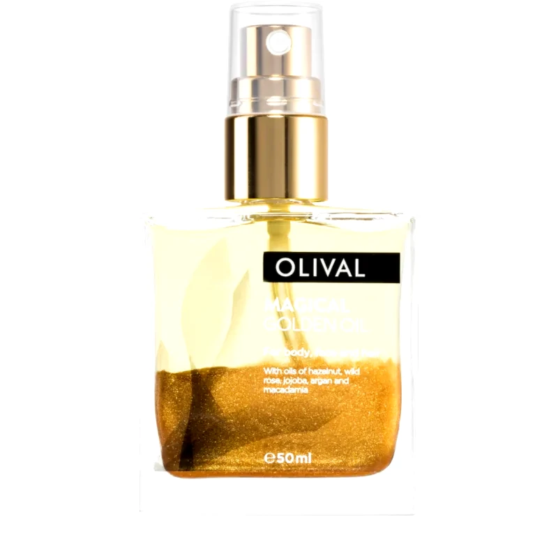 Olival Olival Magical Gloden Oil πολυλειτουργικό ξηρό λάδι με στρας για πρόσωπο, σώμα, και μαλλιά 50 ml
