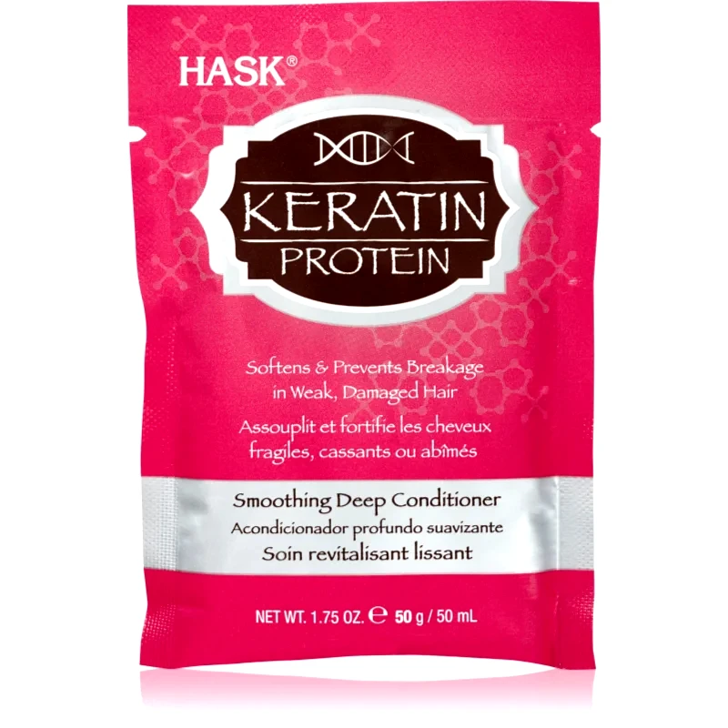 HASK HASK Keratin Protein βαθιά θρεπτικό μαλακτικό για κατεστραμμένα, χημικά επεξεργασμένα μαλλιά 50 μλ