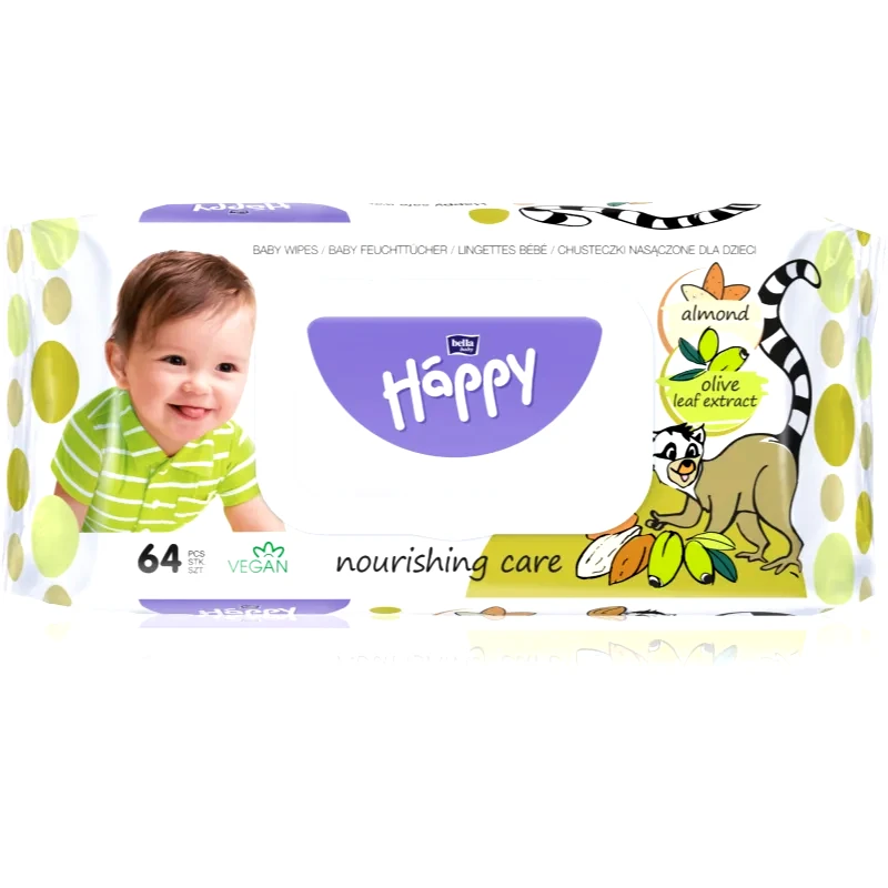 Bella Baby Happy Bella Baby Happy Almond and Olive Leaf extract υγρά μαντηλάκια καθαρισμού για παιδιά 64 τμχ