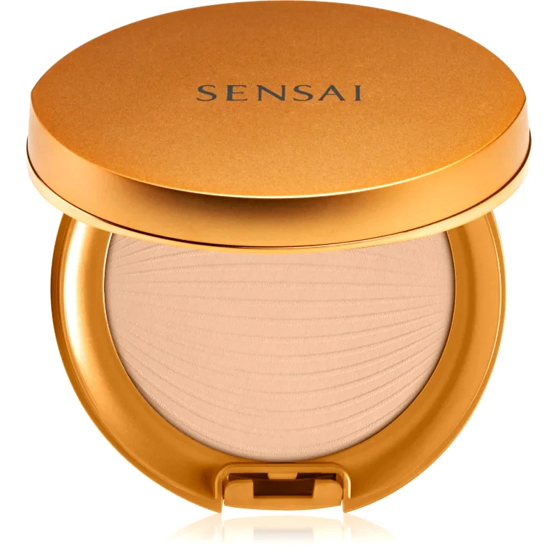 Sensai Sensai Silky Bronze Natural Veil Compact συμπαγής πούδρα μεικ απ για λαμπρότητα και λείανση επιδερμίδας απόχρωση SC02 Natural 8,5 γρ