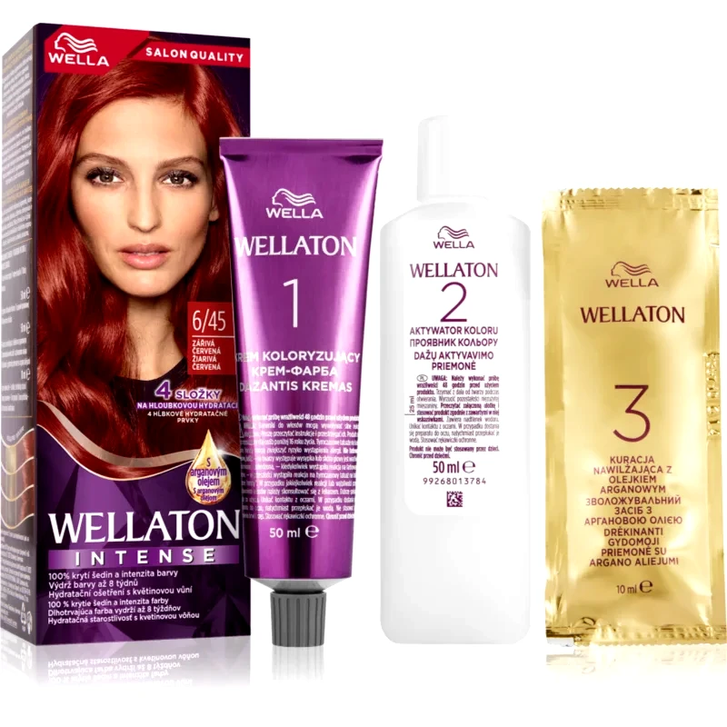 Wella Wella Wellaton Intense μόνιμη βαφή μαλλιών με έλαιο αργκάν απόχρωση 6/45 Red Passion 1 τμχ