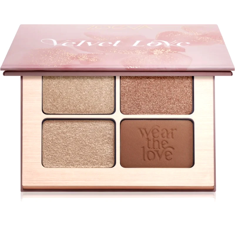 ZOEVA ZOEVA Velvet Love Eyeshadow Quad Παλέτα σκιών για τα μάτια απόχρωση Dreamy Rose Golden Eyes 4x1,5 γρ