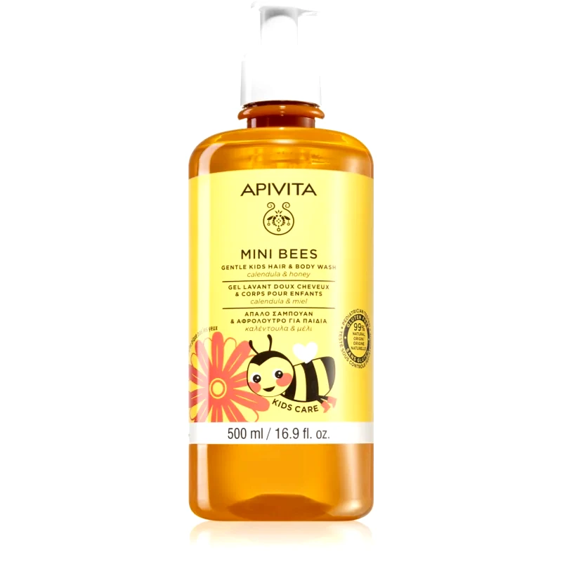 Apivita Apivita Mini Bees Gentle Kids Hair&Body wash Calendula&Honey τζελ πλυσίματος για σώμα και μαλλιά 500 ml