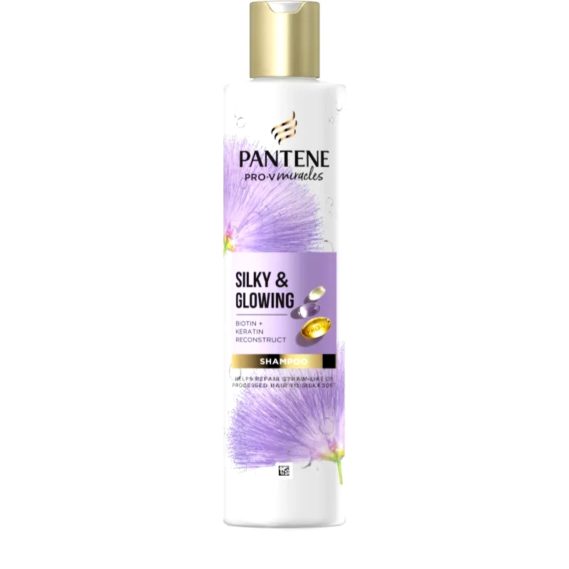 Pantene Pantene Pro-V Miracles Silky & Glowing αποκαταστατικό σαμπουάν με κερατίνη 250 ml