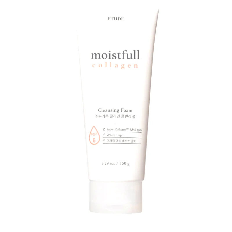 ETUDE ETUDE Moistfull Collagen απαλός καθαριστικός αφρός με ενυδατικό αποτέλεσμα 150 γρ