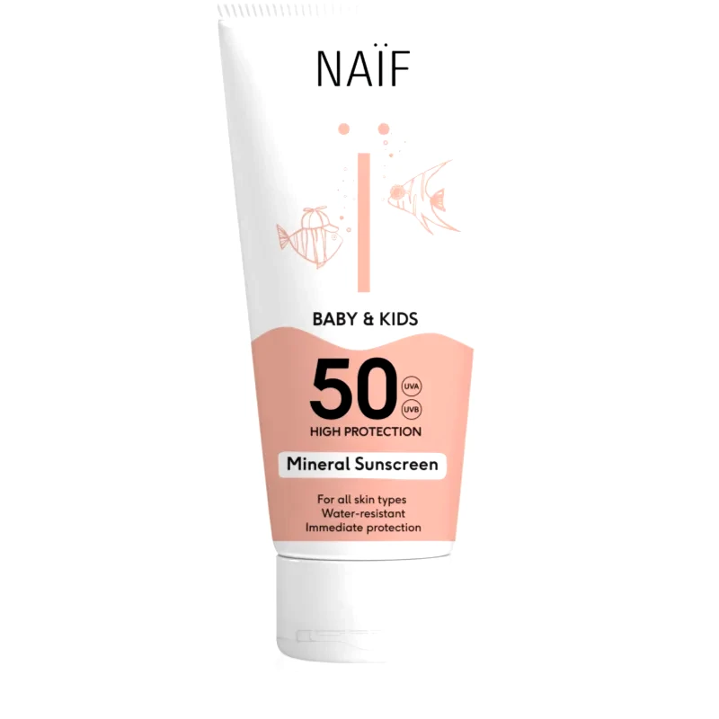 Naif Naif Baby & Kids Mineral Sunscreen SPF 50 προστατευτική αντηλιακή κρέμα για μωρά και παιδιά SPF 50 175 ml