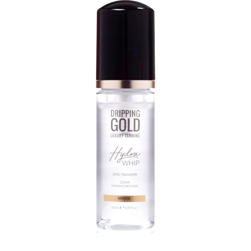 Dripping Gold Dripping Gold Luxury Tanning Hydra Whip διαφανής αφρός αυτομαυρίσματος για σώμα και πρόσωπο απόχρωση Medium 150 ml