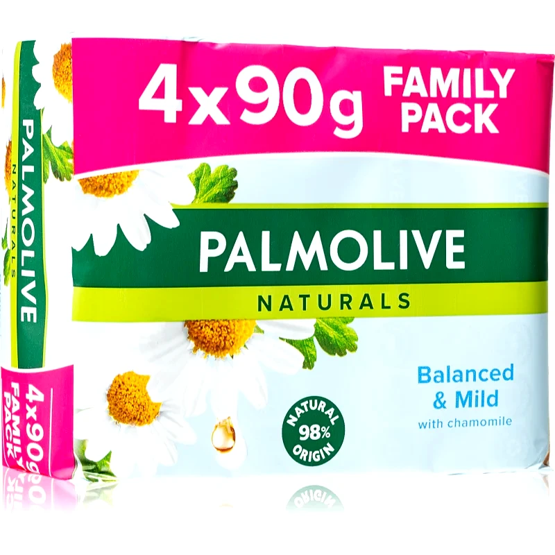 Palmolive Palmolive Naturals Chamomile Μπάρα σαπουνιού με χαμομήλι 4x90 γρ