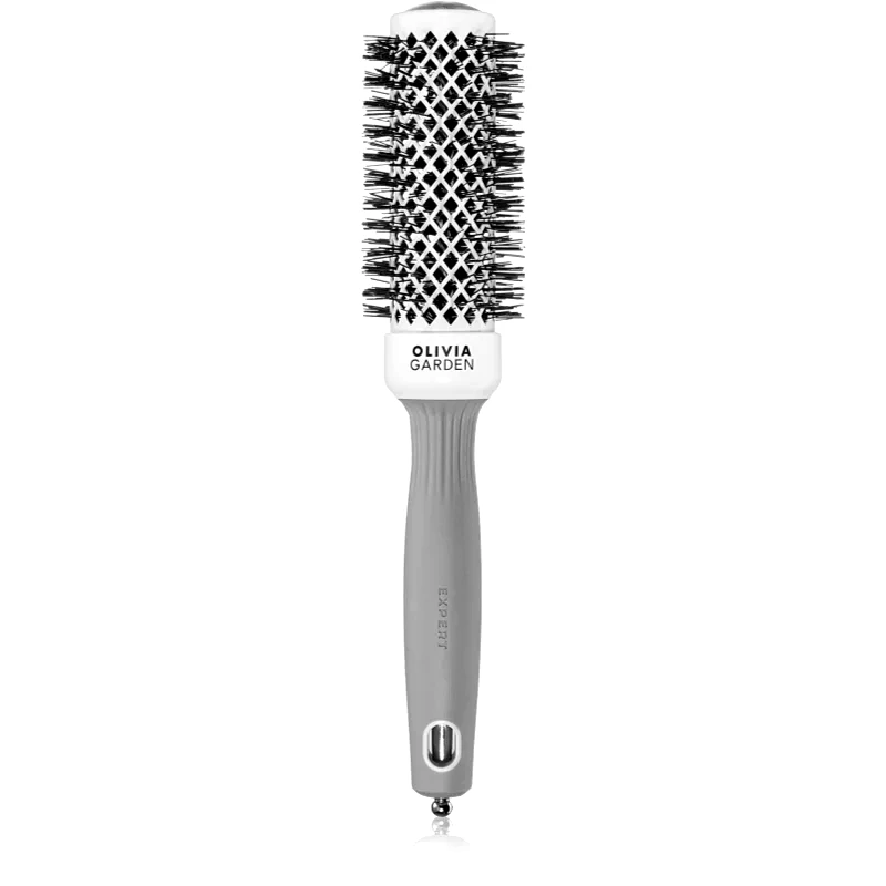 Olivia Garden Olivia Garden Expert Shine Wavy Bristles White&Grey βούρτσα για τα μαλλιά průměr 35 mm 1 τμχ