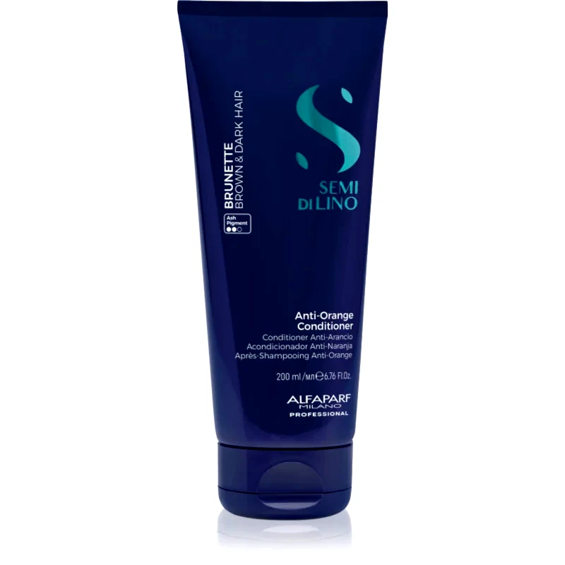 Alfaparf Milano Alfaparf Milano Semi di Lino Brunette μαλακτικό με χρώμα εξουδετέρωση των πορτοκαλί αποχρώσεων 200 ml