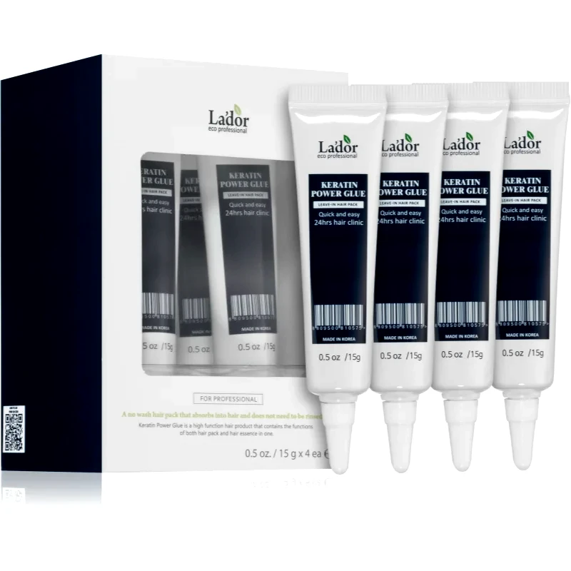 La'dor La'dor Keratin Power Glue φροντίδα μαλλιών χωρίς ξέβγαλμα με κερατίνη 4x15 γρ