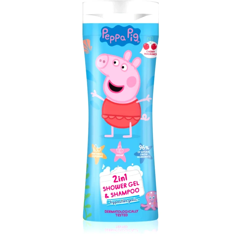 Peppa Pig Peppa Pig Shower gel & Shampoo τζελ για ντους και σαμπουάν 2 σε 1 για παιδιά Cherry 300 ml