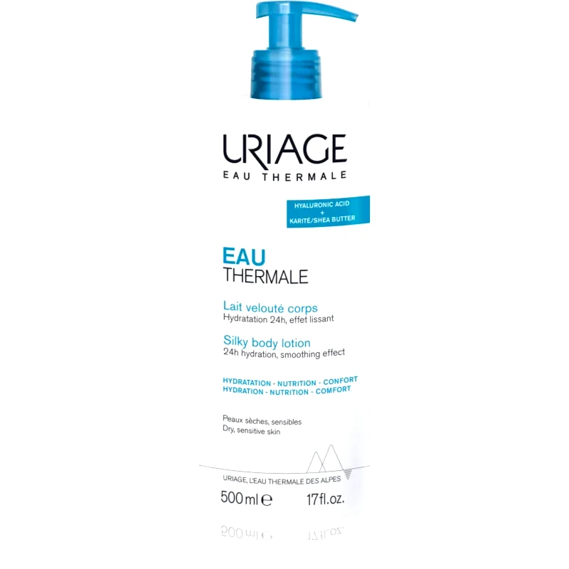 Uriage Uriage Eau Thermale Silky Body Lotion μεταξένιο γαλάκτωμα σώματος για ξηρό και ευαίαισθητο δέρμα 500 ml