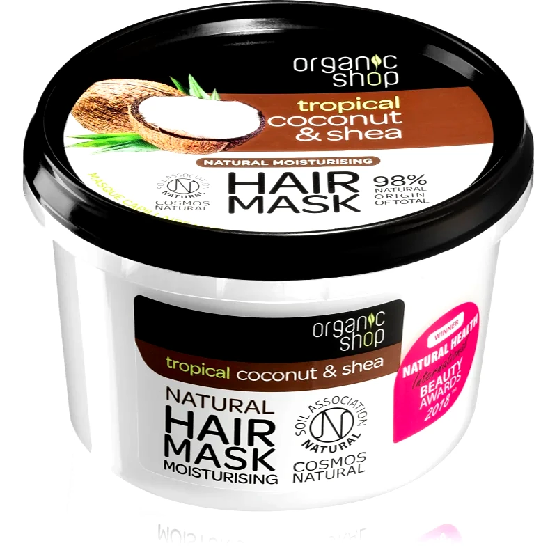 Organic Shop Organic Shop Natural Coconut & Shea εντατική μάσκα μαλλιών με ενυδατικό αποτέλεσμα 250 ml