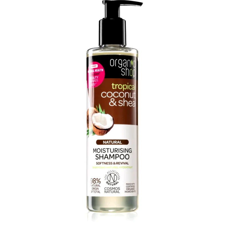 Organic Shop Organic Shop Natural Coconut & Shea ενυδατικό σαμπουάν για ξηρά και κατεστραμμένα μαλλιά 280 ml