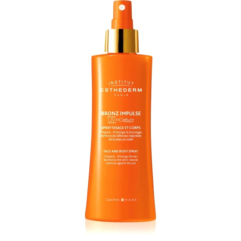 Institut Esthederm Institut Esthederm Bronz Impulse Face and Body Spray γαλάκτωμα προσώπου και σώματος σε σπρέι για ταχύτερο και πιο μόνιμο μαύρισμα 150 ml