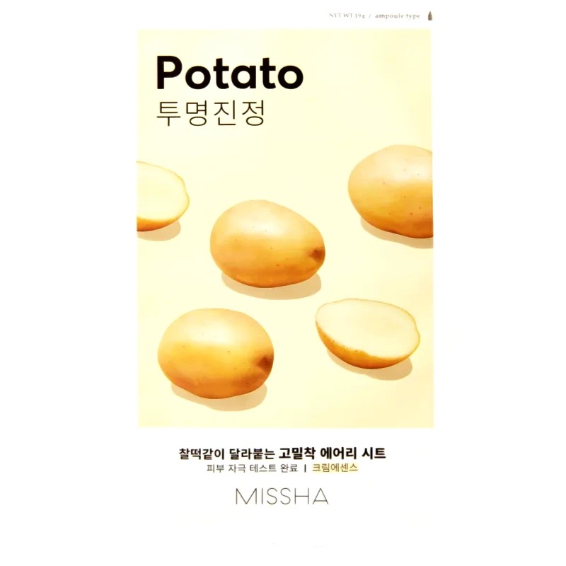 Missha Missha Airy Fit Potato λειαντική υφασμάτινη μάσκα για λαμπρή επιδερμίδα 19 γρ