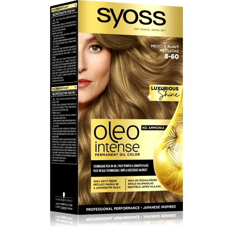 Syoss Syoss Oleo Intense μόνιμη βαφή μαλλιών με έλαιο απόχρωση 8-60 Honey Blond 1 τμχ