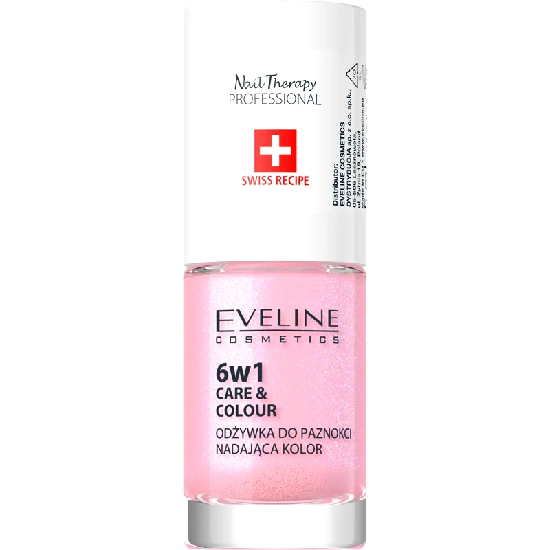 Eveline Cosmetics Eveline Cosmetics Nail Therapy Care & Colour μαλακτικό για τα νύχια 6 σε 1 απόχρωση Shimmer Pink 5 ml